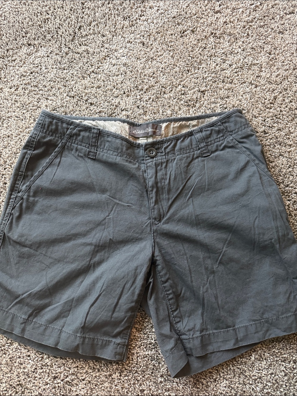 Eddie Bauer Women's Charcoal Flat-Front Shorts